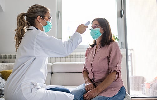 Doctor and patient in clinic.